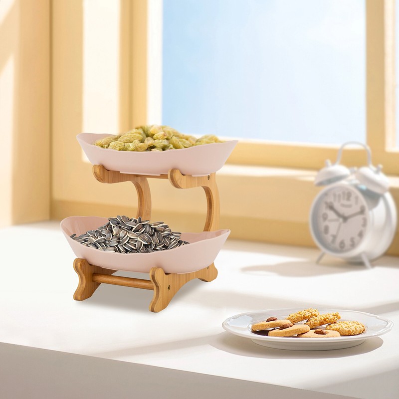 2 Tier Fruit Bowl Fruit Basket Stand Fruit Serving Tray For Dinner Parties gallery
