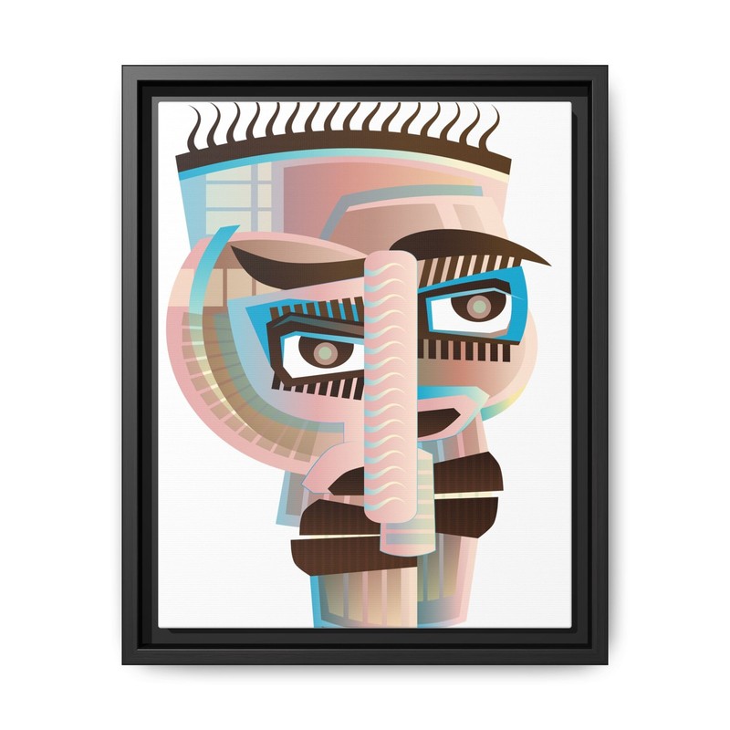Copy of Abstract Art Face Painting Floating Framed Canvas Art, anyroom made USA
