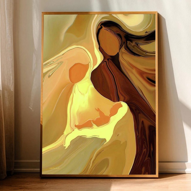 Holy Family Nativity Canvas Print Christian Wall Art Catholic Religious Decor