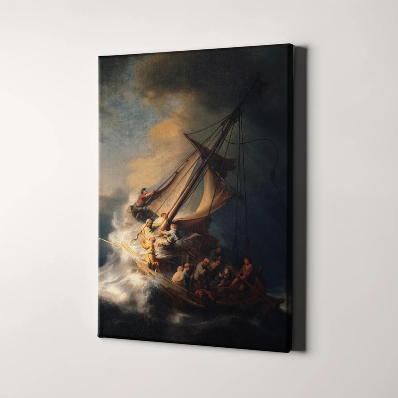 Christ in the Storm on the Sea of Galilee by Rembrandt Canvas Print Wall Art gallery