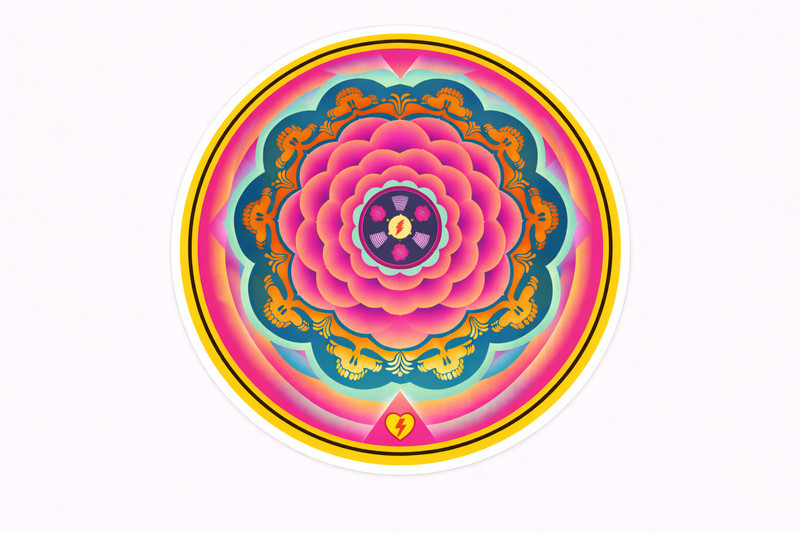 🌈Psychedelic Flower Vinyl Sticker Deadhead Hippie Mandala Decal