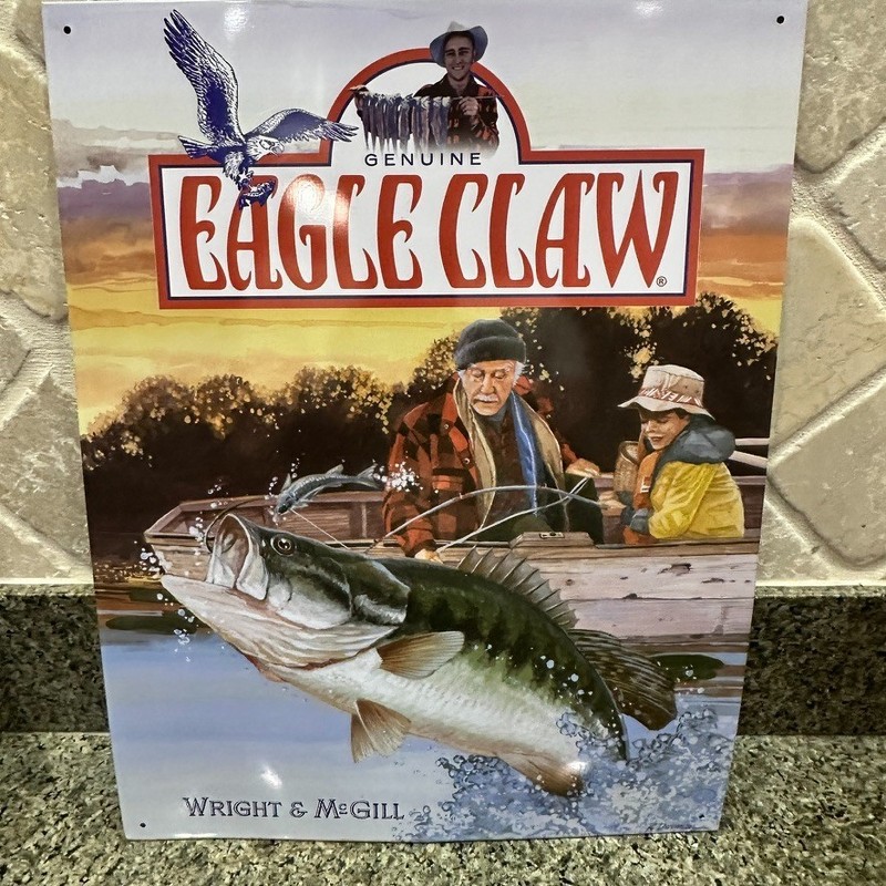 Eagle Claw Tin Fishing Sign