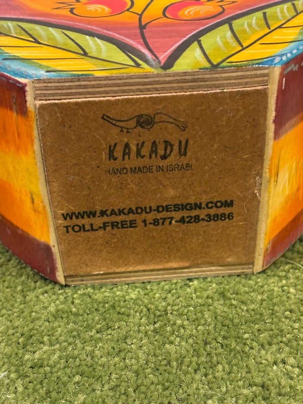 ORG. KAKADU Hand Made plywood Floral urn/vase Made in Israel 9” x 7.5” gallery