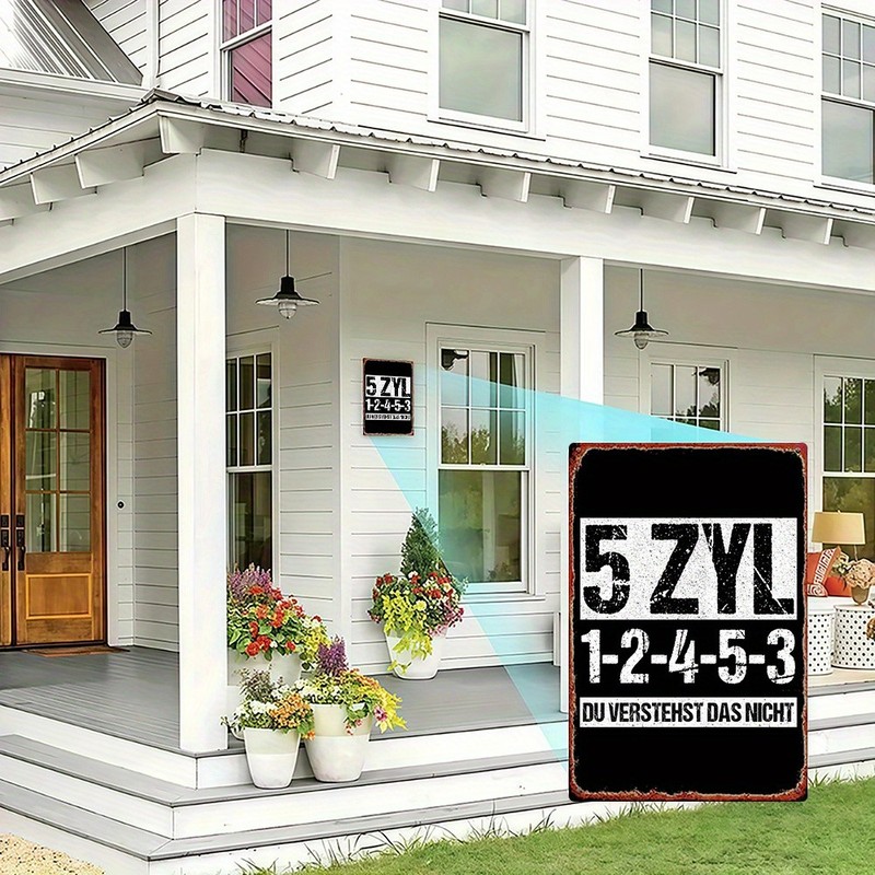 Vintage 5 Cylinder Metal Sign 8x12 Inch Rustic Wall Art gallery