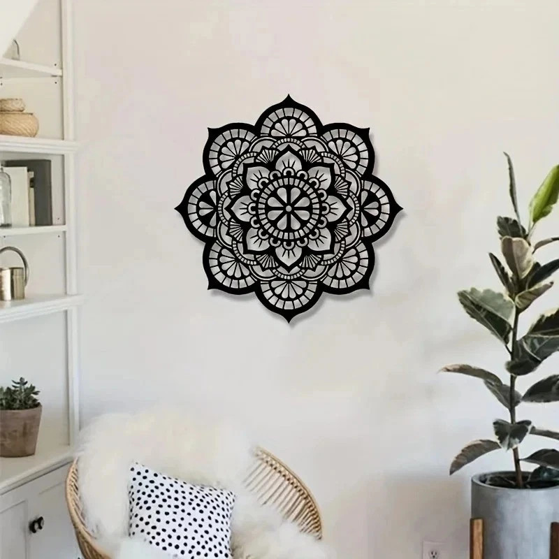 3d Geometric Lines Large Mandala Flower Bohemian Style Metal Wall Art Decor gallery