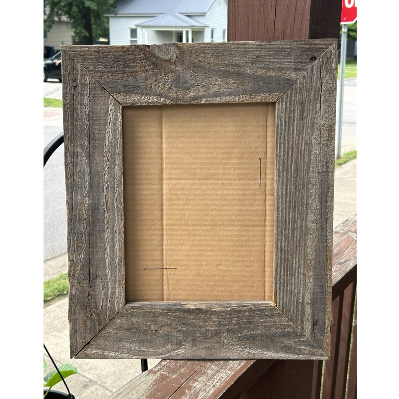 Rustic Weathered Wood Brown Rectangle Photo Frame 15×19, Fits 12×17, Hang