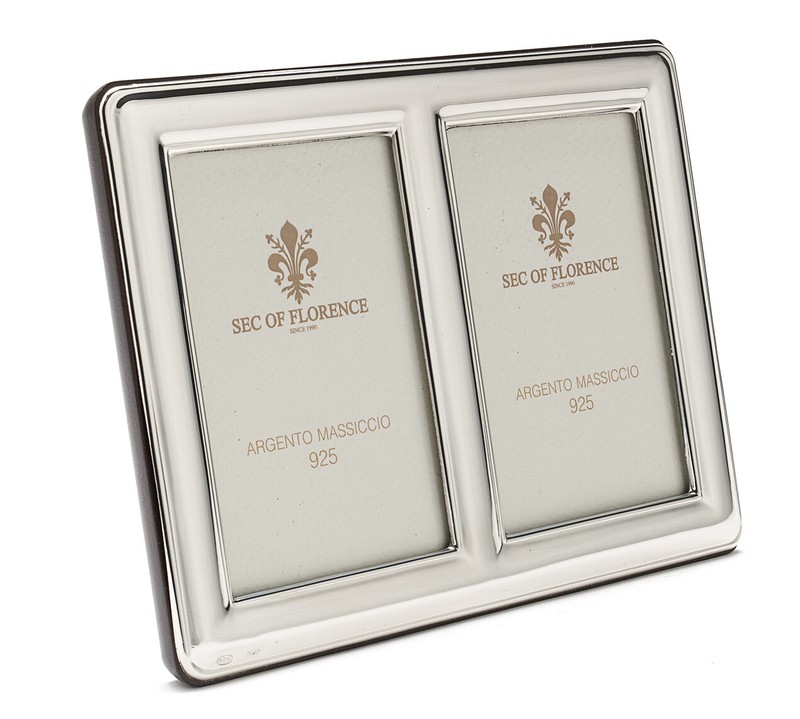 3,5”x 2,5″ in Solid 925 Sterling Silver Photo Frame 7378 / DOPPIA Wood Back USA