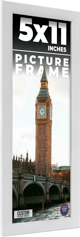 5×11 In Frame White Real Wood Picture Frame Width 0.75 inches | Interior Frame D