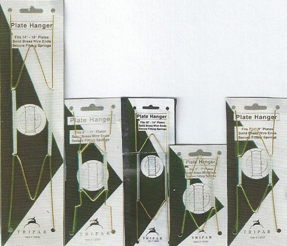 DELUXE WIRE PLATE HANGER Choice of 6 SIZES BRASS or WHITE FREE SHIPPING gallery