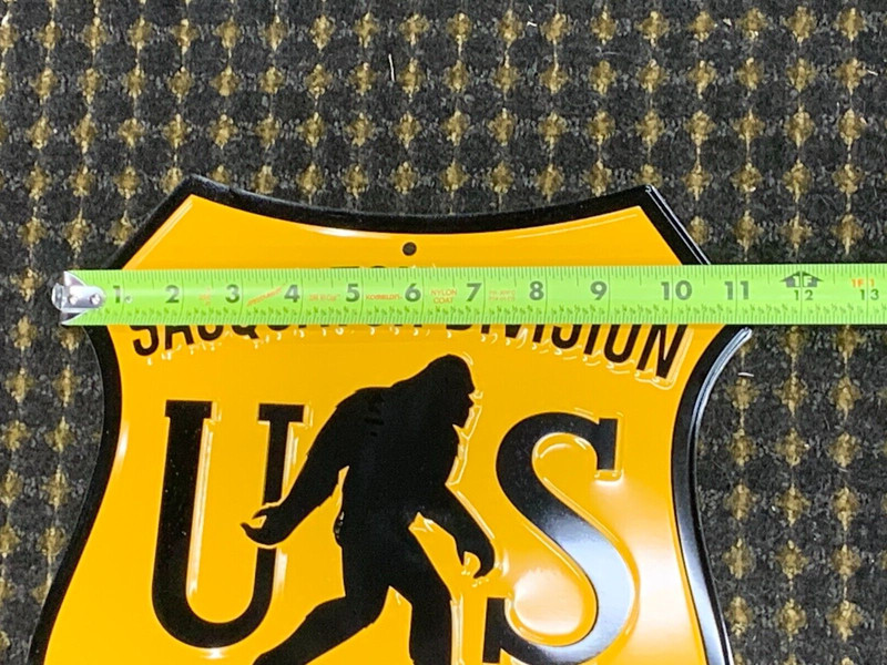 "SASQUATCH DIVISION U.S. DEPT OF AGRICULTURE" METAL SIGN, (11"x 11") EXC COND gallery
