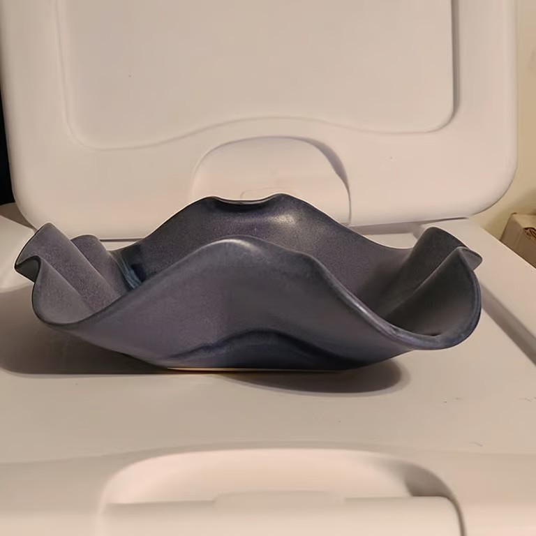 Vintage Hilborn Art Pottery Periwinkle/ Purple Dish