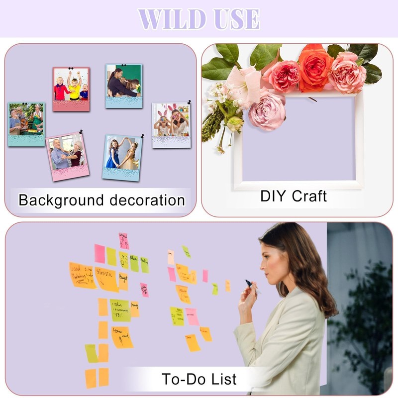 Purple Lavender Bulletin Board Roll Pastel Purple Reusable Waterproof Erasabl... gallery