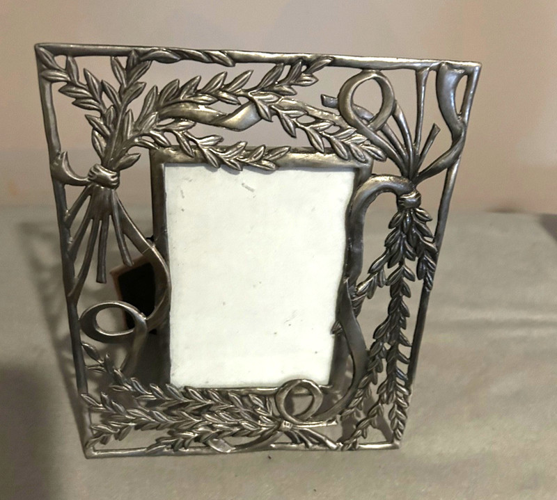 3 in x 5 in Pewter with Leaves Leaf Design Picture Photo Frame