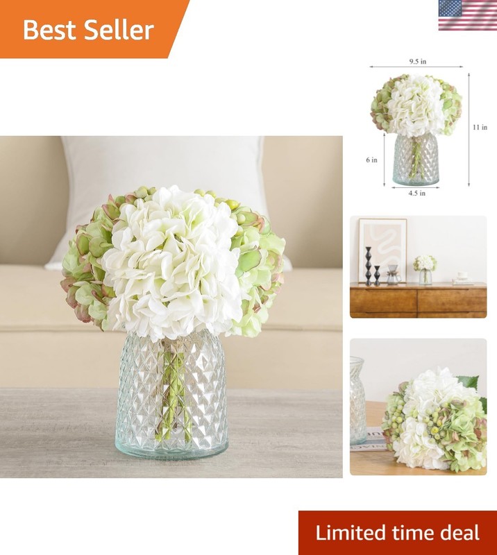 Chic Hydrangeas in Glass Vase – Versatile Floral Arrangement for Any Occasion
