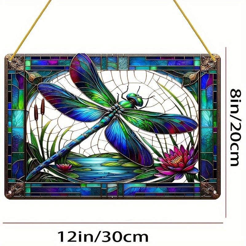 Acrylic Dragonfly Stained Hanging Decor Window Home Art Ornament Indoor/Outdoor gallery