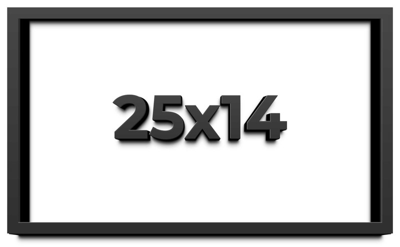25×14 Shadow Box Frame Black | 1 inches Deep Real Wood Contemporary Shadowbox Di