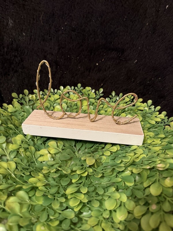 Artificial Boxwood Love Decor with Wood and Wire Accent and lights