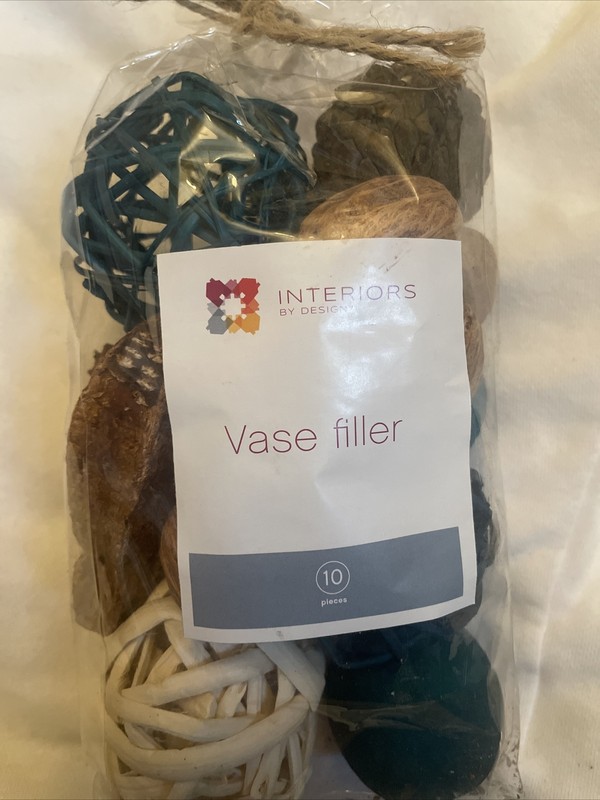 10 piece count INTERIORS by design VASE FILLER blue brown cream