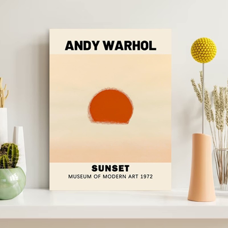 Abstract Wall Art Prints Set of 3, Framed Canvas Wall Art Geometric Line Suns... gallery