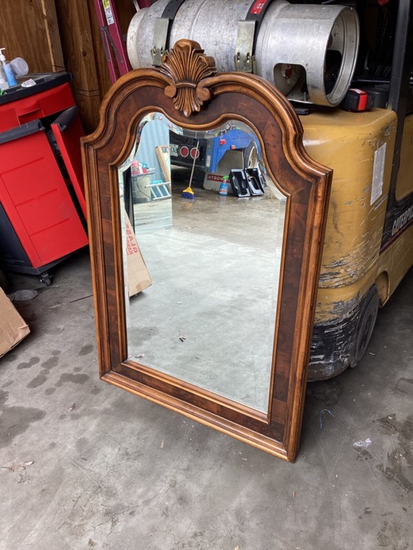 Ethan Allen Tuscany Collection Arched Mirror With Walnut Burl 51” x 34” x 3.5” gallery