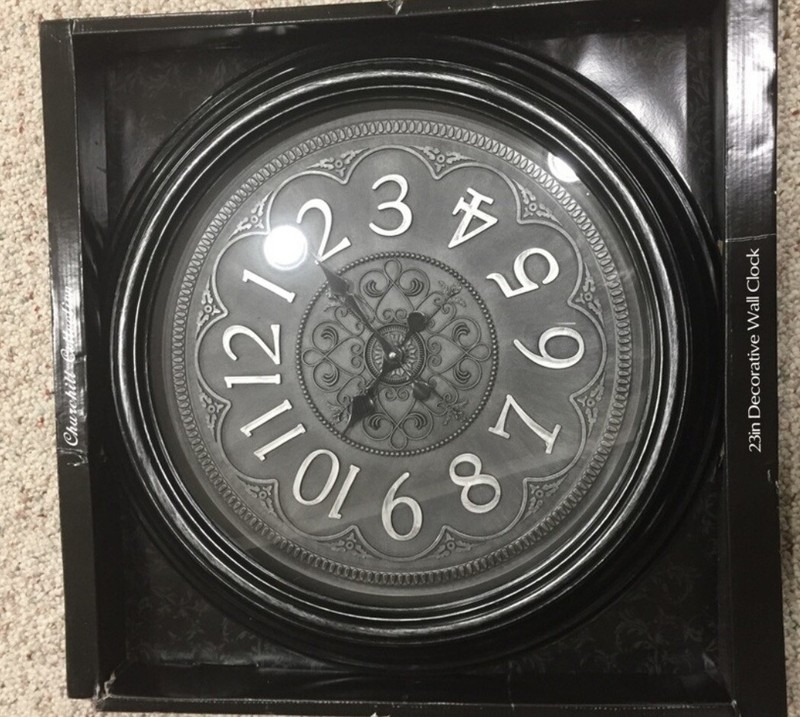 Wall clock Churchill collection 23″X23″ black battery not included