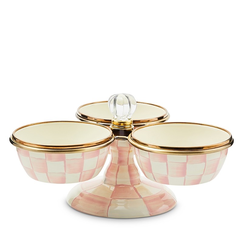 Mackenzie-Childs Rosy Check Triplicity w/DEFECT