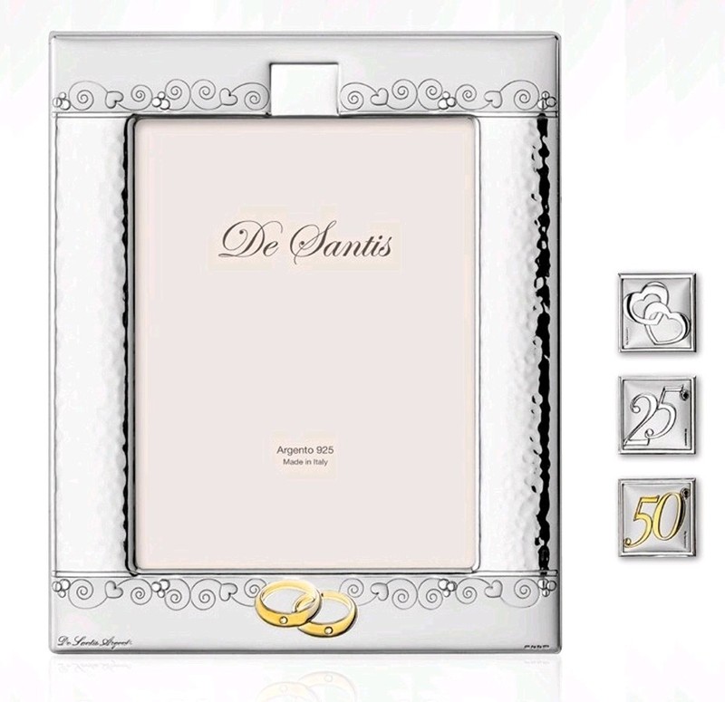Photo Frame 10X15 Cm In 925 SILVER Made In Italy Silver Wedding 25° 535/10