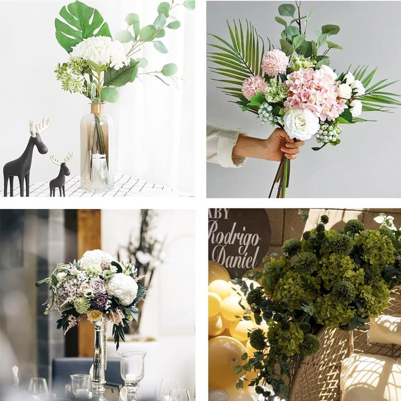 8 Pcs Large Hydrangea Artificial Flowers 27.5 Inches Realistic Single Long Stem gallery