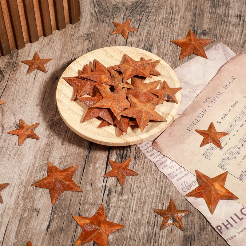 40Pcs Mini Metal Rusty Barn Stars, Antique Rustic Decor Craft Accents Two Siz... gallery