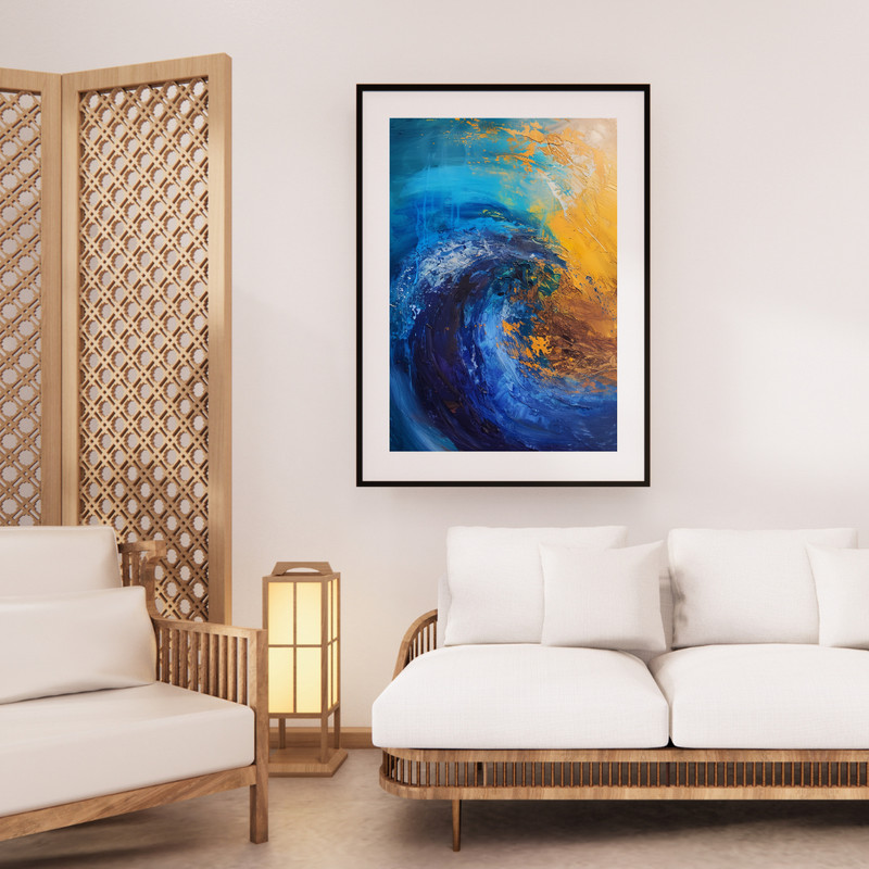 Blue Abstract Wave Wall Art Print | Modern Ocean Canvas & Fine Art gallery