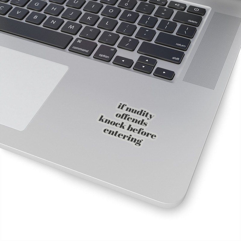 Funny Warning Nudity Stickers, Humorous Decals, Laptop Decals, Water Bottle