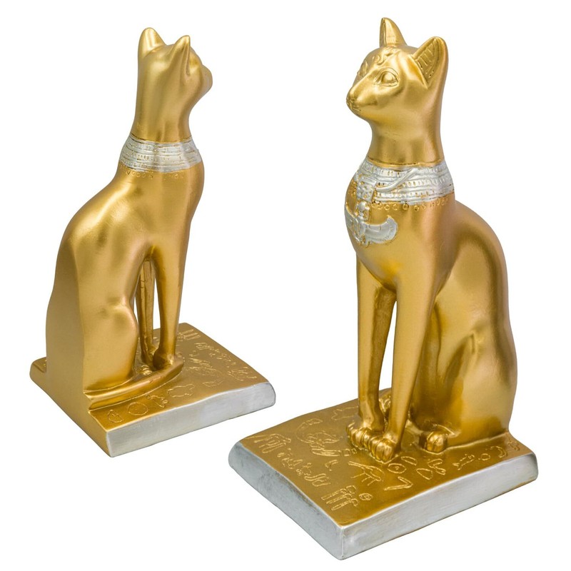 Book Ends Retro Cat Decorative Bookends Vintage Antique Heavy Duty Egyptian C…