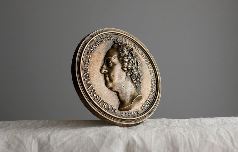 Louis XV Bronze Wall Plaque High Relief French Style Vintage Art Decor gallery