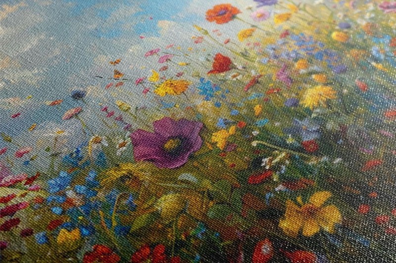 Wildflower Wall Art Panoramic Canvas Print Framed Large Living Room Decor gallery