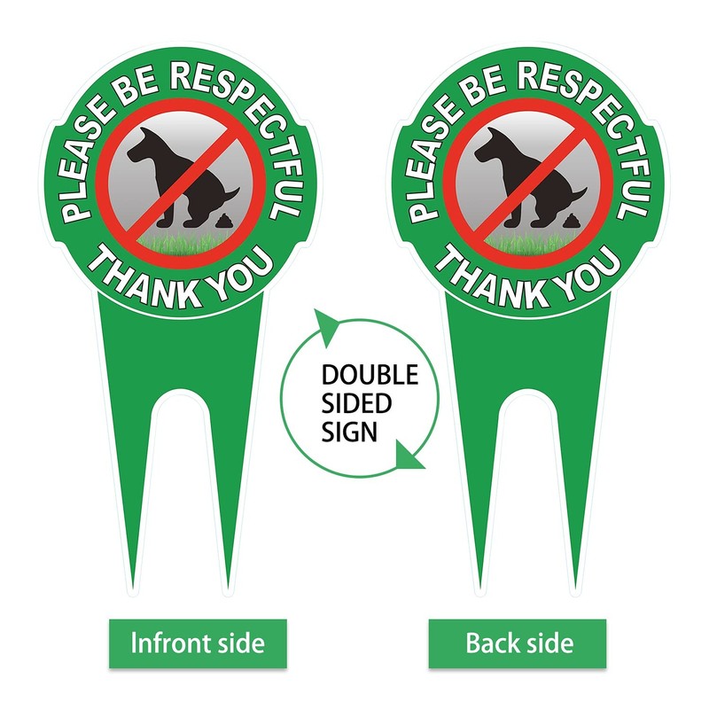 2 Pack No Poop Dog Sign With Stake 12" x 6",Double Sided No Pooping Dog Sign ... gallery