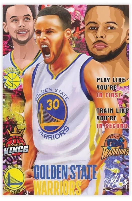 Stephen Curry #30 Golden State Warriors Basketball 13×19 Canvas Wall Art Poster