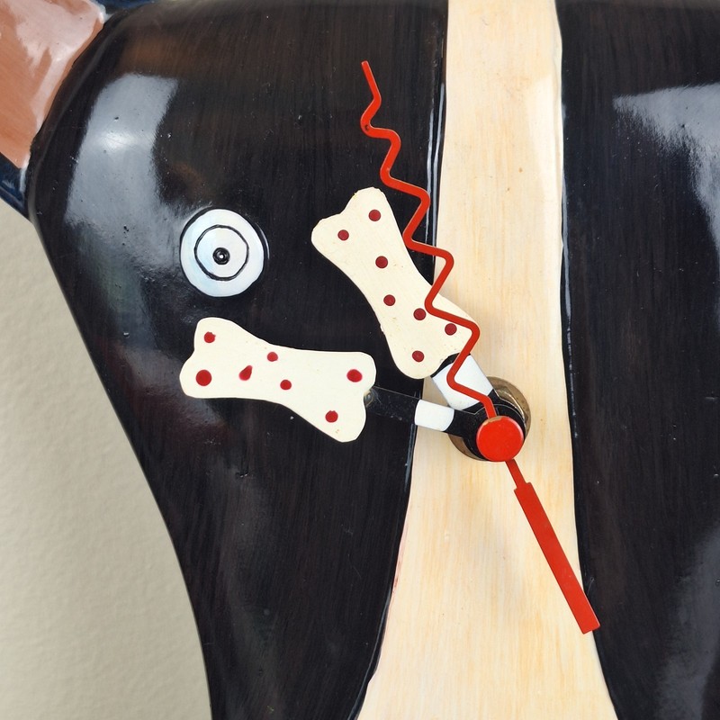 Allen Designs Studio Collection Dog Wall Clock With Pendulum Boston Terrier Bone gallery