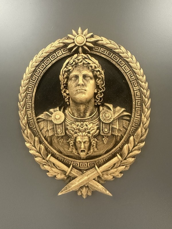 Alexander the Great Wall Medallion Greek Warrior Bust Medusa Armor Relief Plaque