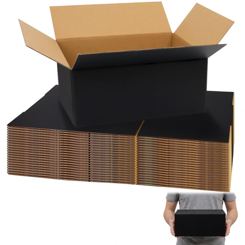 11x6x6 Black Shipping Boxes, 30 Pack Large Mailer & Packaging Boxes for Small…