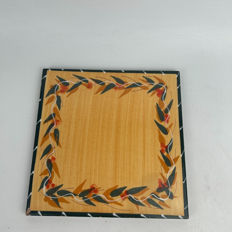 Semigres Tile Trivet Made in Italy 8×8″ Floral Brushstroke Pattern Square