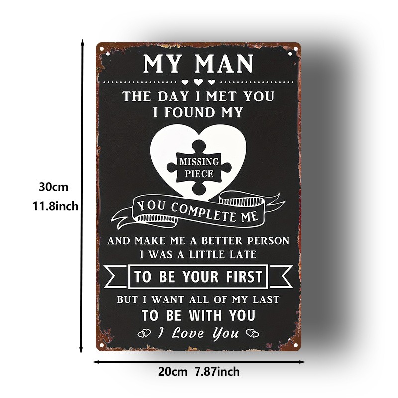 Metal Sign Love Puzzle 8x12 Inches 20x30cm gallery