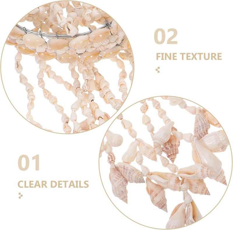 1Pc Natural Seashell Wind Chime, Handmade Shell Chandelier Decor, Indoor Outdoor gallery
