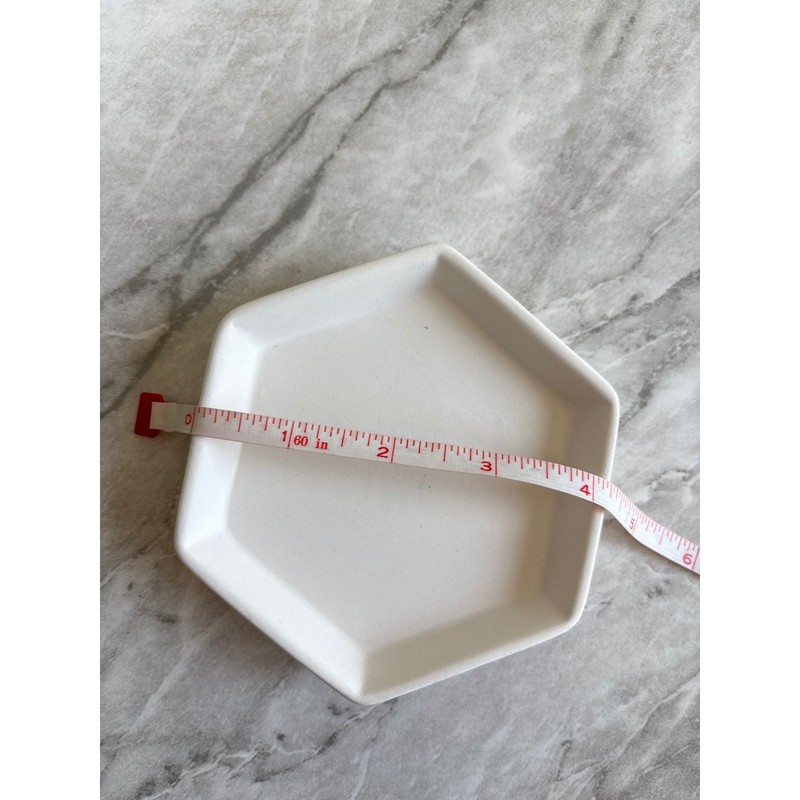 Unbranded Hexagon Decorative Tray White Good Earthenware Unique decoration gallery
