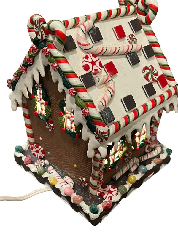 Kurt Adler New 8 5/8-Inch Claydough and Metal Candy House with C7 UL Light gallery
