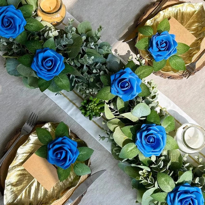 PE Foam Rose Artificial Flower Wedding Bride Bouquet Accessory Garland Home Vase gallery