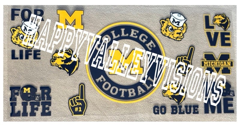 College University MICHIGAN UV DTF Transfer Sticker DIY Cup Wrap Glasses Bottles