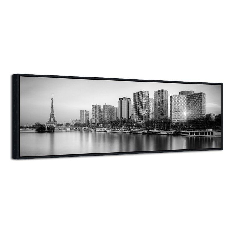 Framed Canvas Prints Artwork Picture Photo Black and White Paris Cityscape Gray
