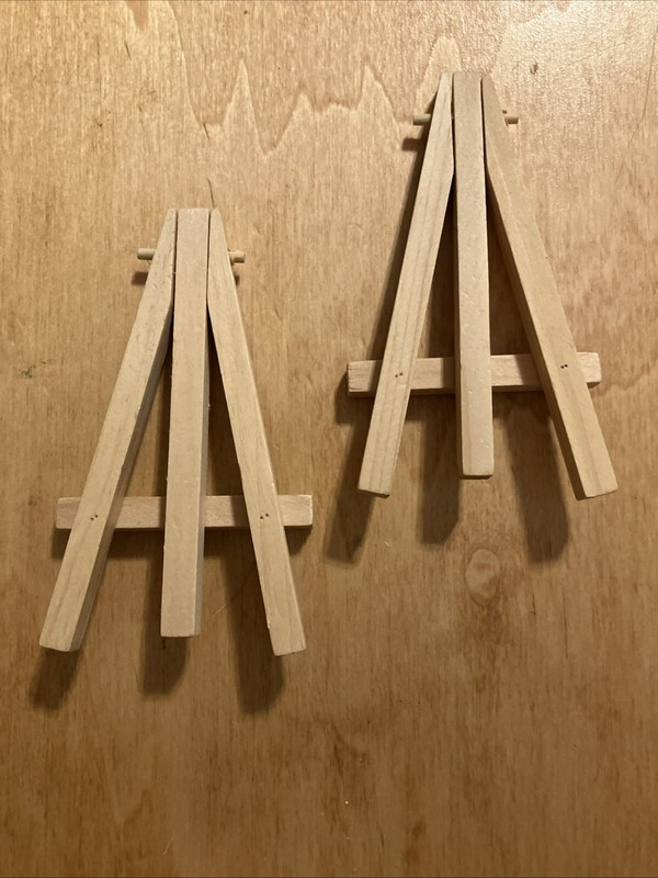 Lot Of 2 Wooden 5" Mini Folding Artist Easels gallery
