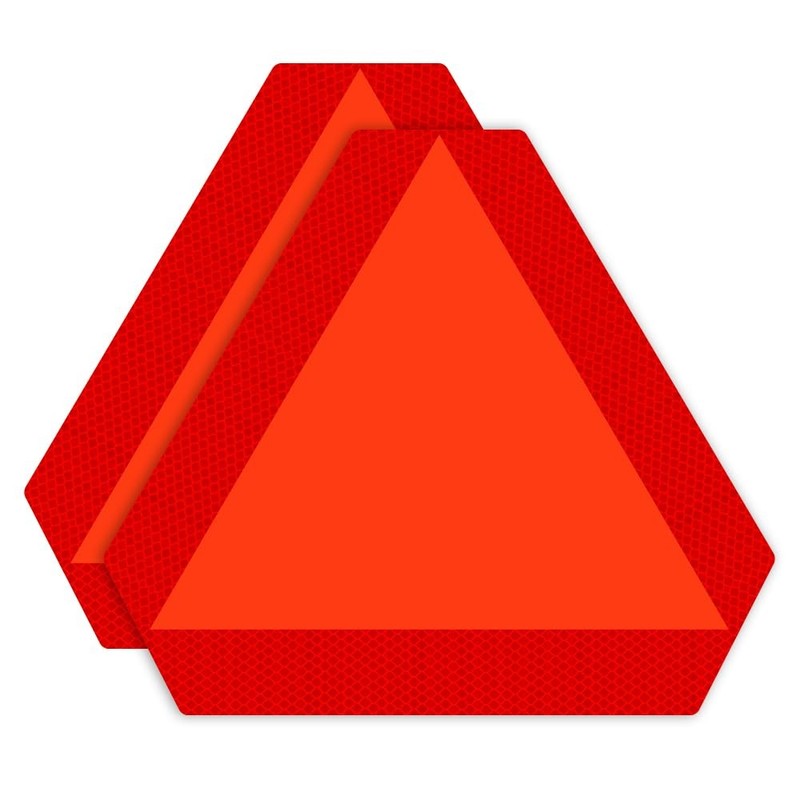 (Pack of 02) Slow Moving Vehicle Sign, PVC Vinyl Decal Slow Moving Vehicle Tr...