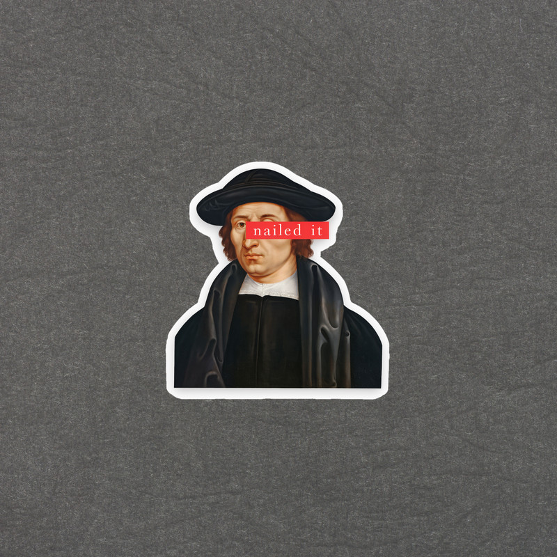 Nailed It Renaissance Style Portrait Sticker – Funny Art History Meme #4865